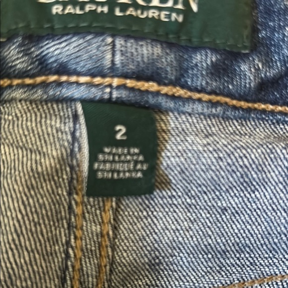 Ralph Lauren Blue Cropped Jeans with Embellished Hem - Picture 3 of 9